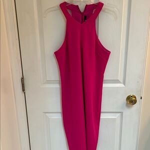 Trina Turk Pink Halter Sheath Midi Dress